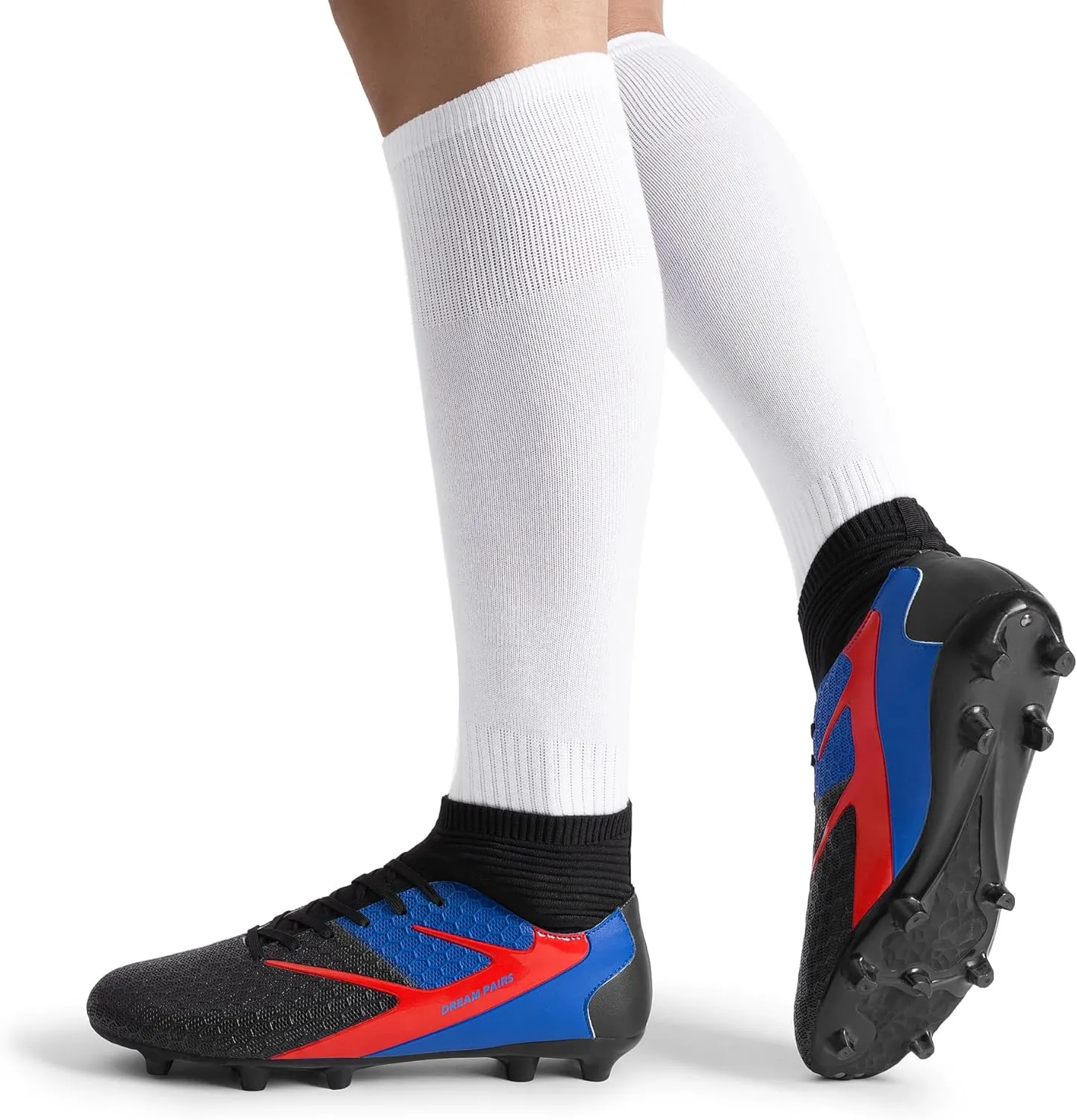 DREAM PAIRS Men's High-Tops Soccer Cleats Lace-Up Adult Football Shoes Lightweight Professional Athletic Training Soccer Shoes