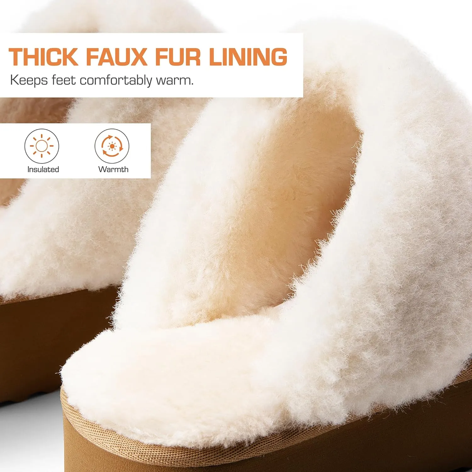 DREAM PAIRS Platform Slippers for Women Genuine Suede FuzzyEasy Cozy Memory Foam Waterproof Slippers Shoes for Indoor and Outdoor