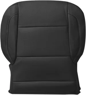 Driver & Passenger Side Bottom Replacement Perforated Leather Seat Cover Black Compatible with Chevy Silverado Tahoe Avalanche Suburban GMC Sierra 2015-2019