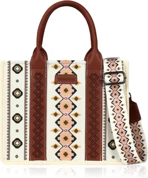 Dyalsa Tote Bag for Women Canvas Western Printed Purses Shoulder Boho Aztec Handbags with Ajustable Shoulder Strap