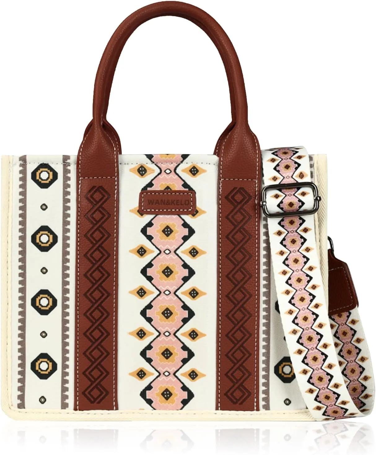 Dyalsa Tote Bag for Women Canvas Western Printed Purses Shoulder Boho Aztec Handbags with Ajustable Shoulder Strap