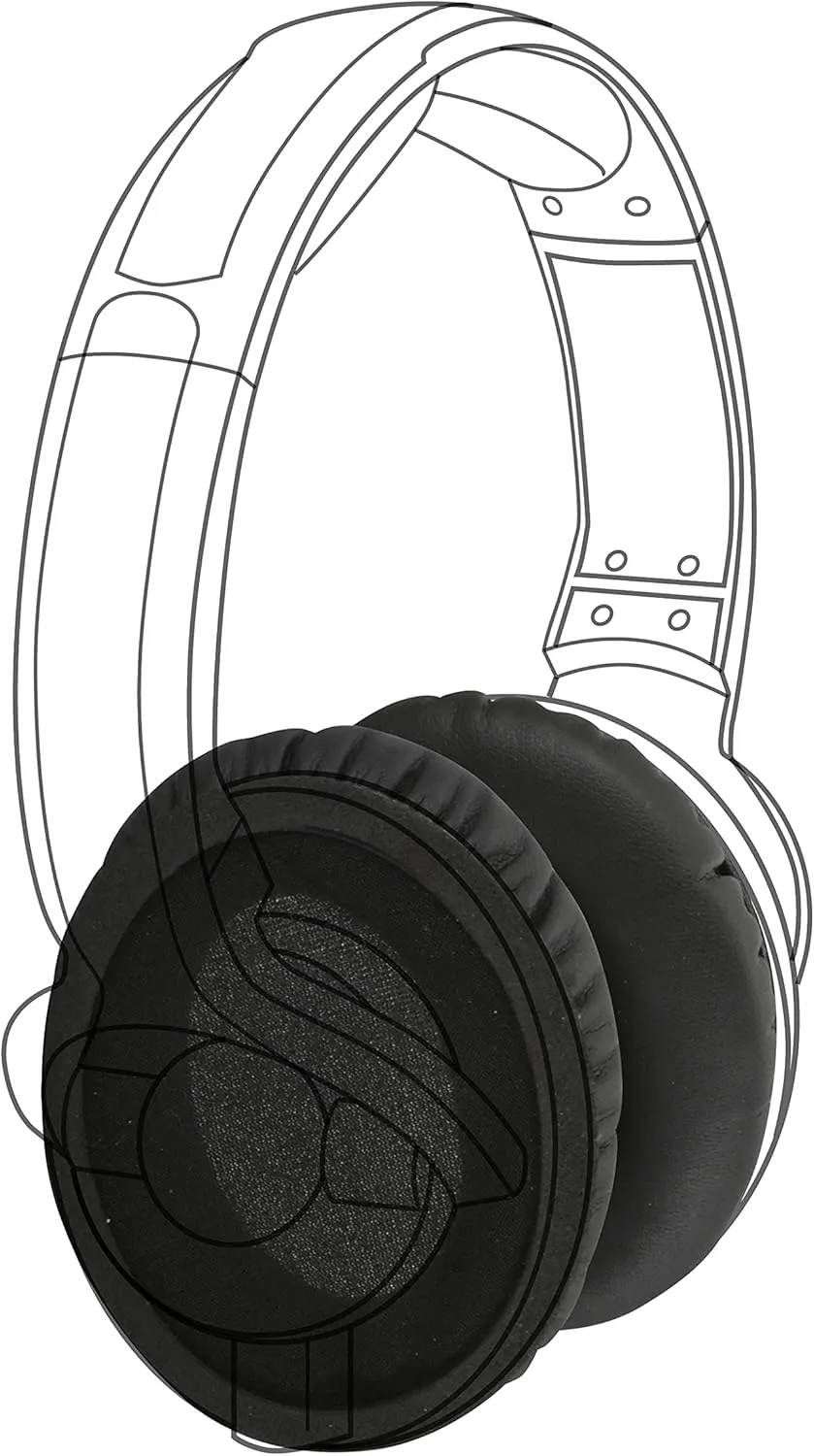Earpadz Replacement for KRK KNS6400 Headphones Ear Pads, Protein Leather Headphone Cushions (Midnight, Black, 1 Pair)