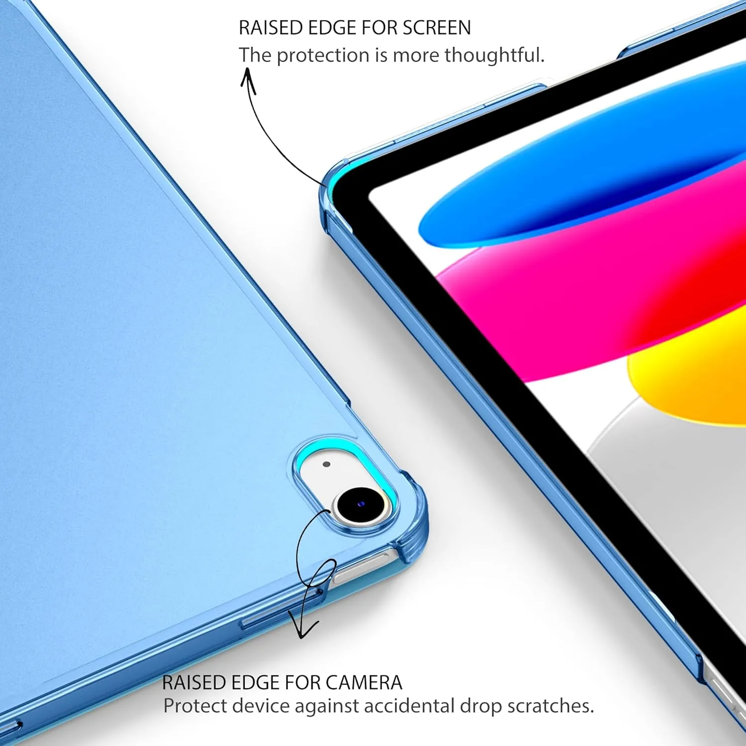 EasyAcc iPad 10th Generation Case, Slim Hard Back Shell, Blue, 10.9 Inch