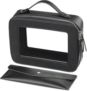 EcoVision Clear Makeup Bag, Travel Cosmetic Accessory Bag, Toiletry Organizer Bags for Women, Portable Waterproof Zipper Cosmetic Bag with Transparent Window
