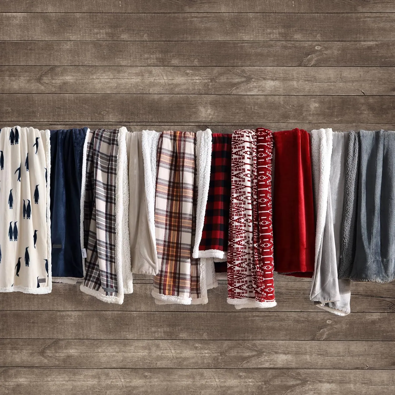 Eddie Bauer - Throw Blanket, Soft Fleece Bedding with Sherpa Reverse, Plush Home Decor (San Juan Red Clay, 50" x 60")