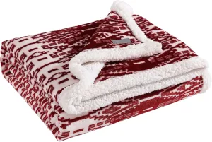 Eddie Bauer - Throw Blanket, Soft Fleece Bedding with Sherpa Reverse, Plush Home Decor (San Juan Red Clay, 50" x 60")