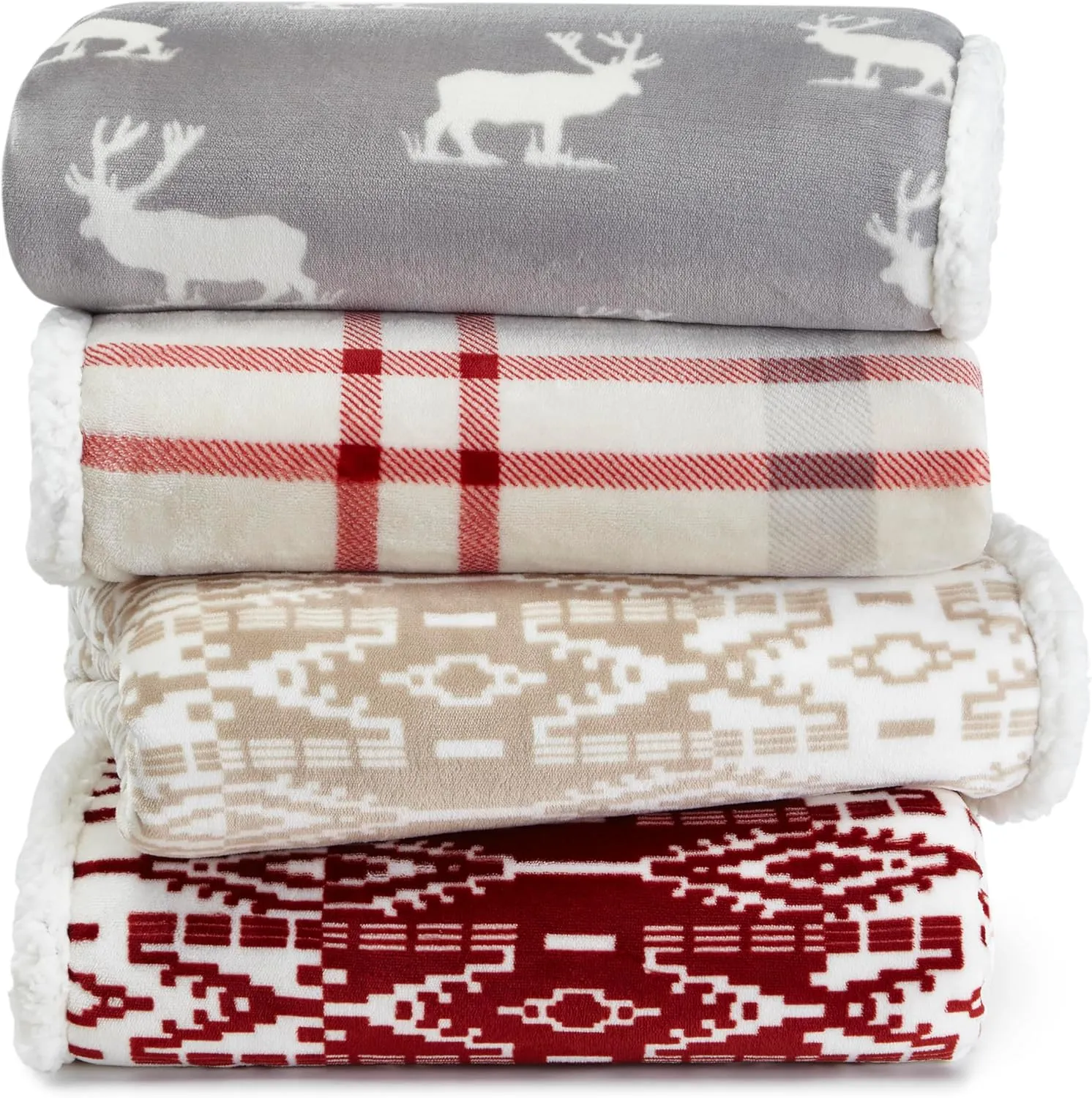 Eddie Bauer - Throw Blanket, Soft Fleece Bedding with Sherpa Reverse, Plush Home Decor (San Juan Red Clay, 50" x 60")