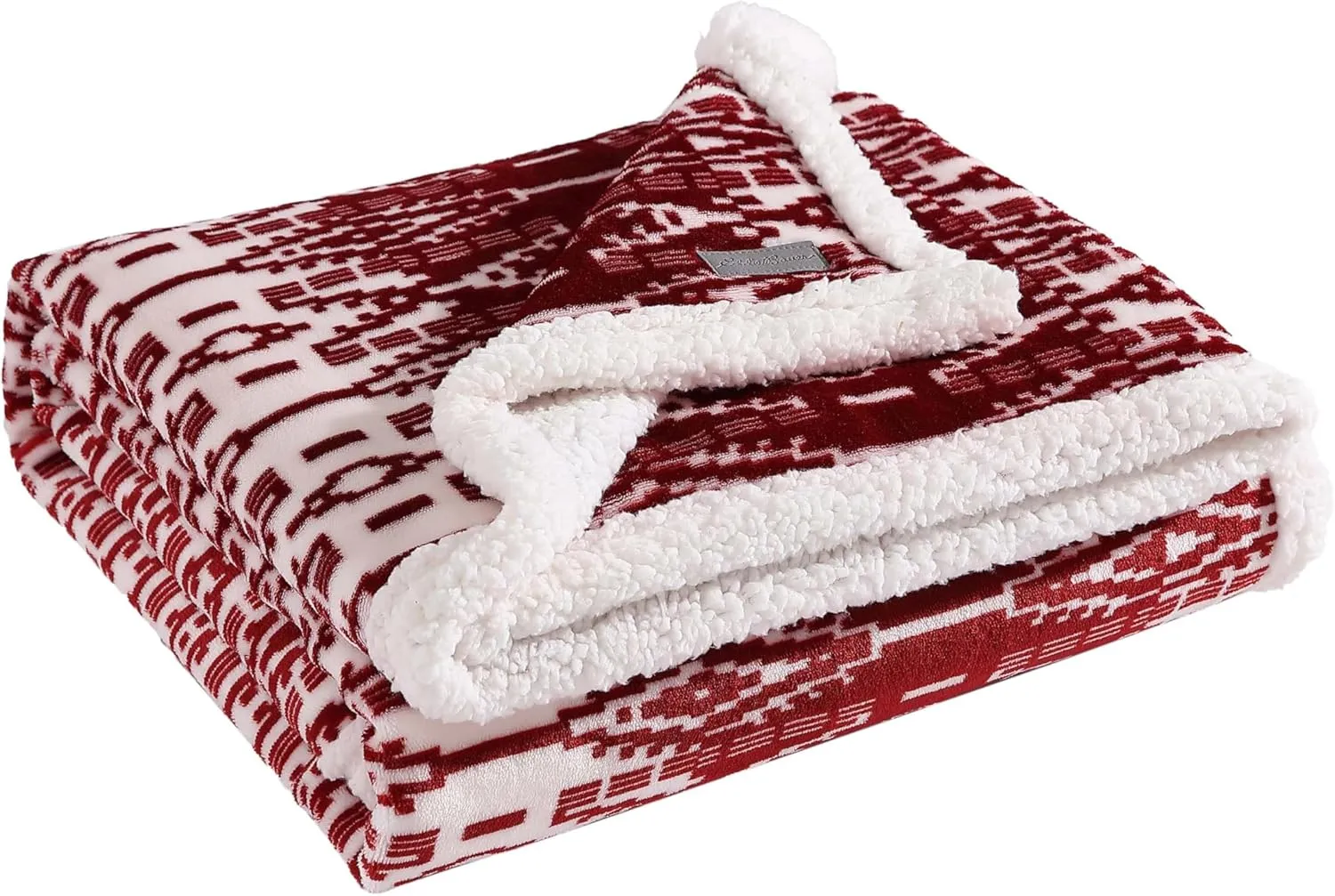 Eddie Bauer - Throw Blanket, Soft Fleece Bedding with Sherpa Reverse, Plush Home Decor (San Juan Red Clay, 50" x 60")