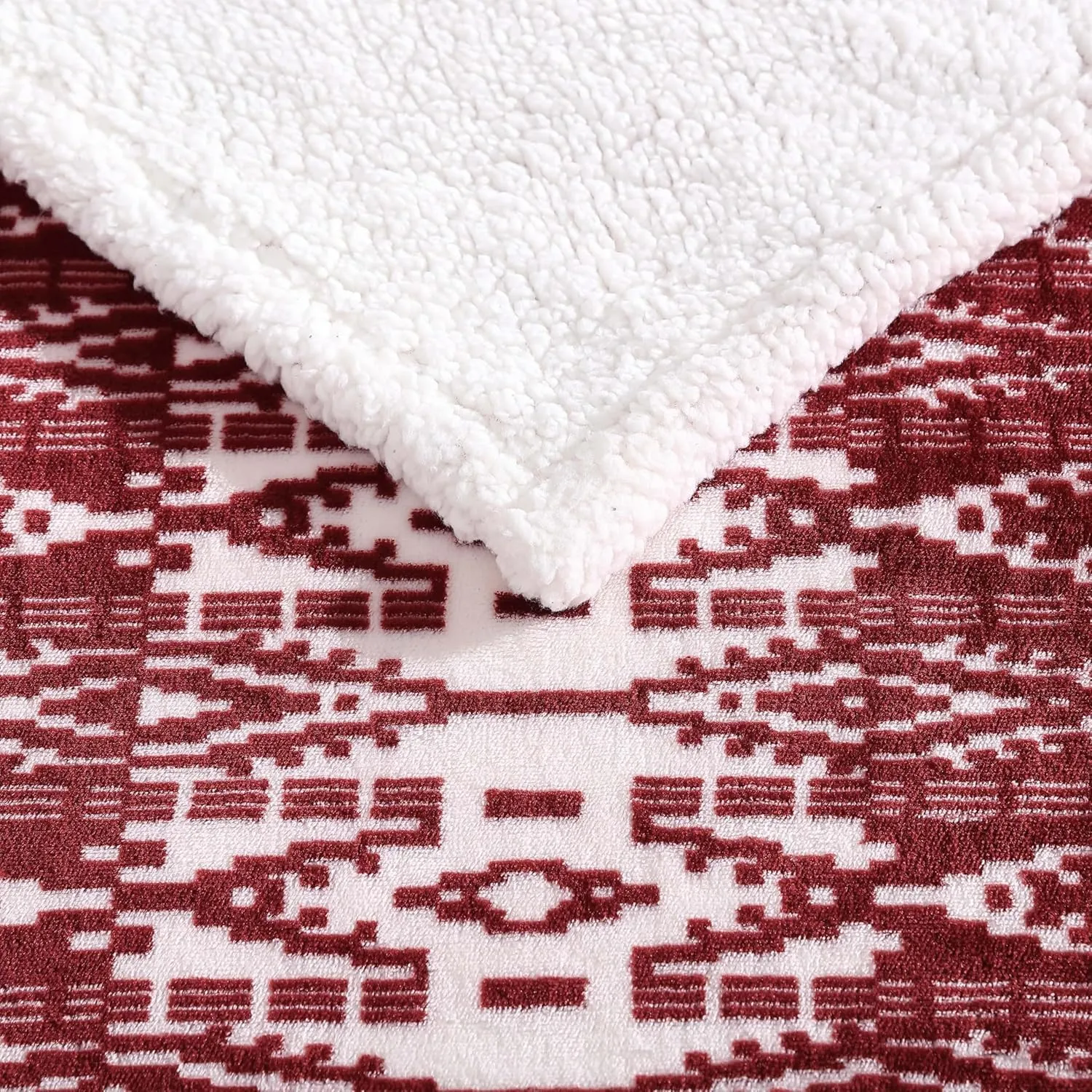 Eddie Bauer - Throw Blanket, Soft Fleece Bedding with Sherpa Reverse, Plush Home Decor (San Juan Red Clay, 50" x 60")