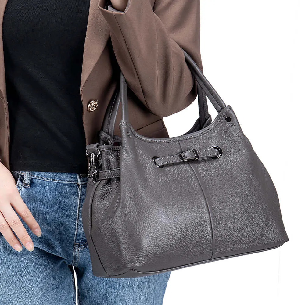 Elegant Leather Handbag – Versatile Shoulder & Crossbody Bag