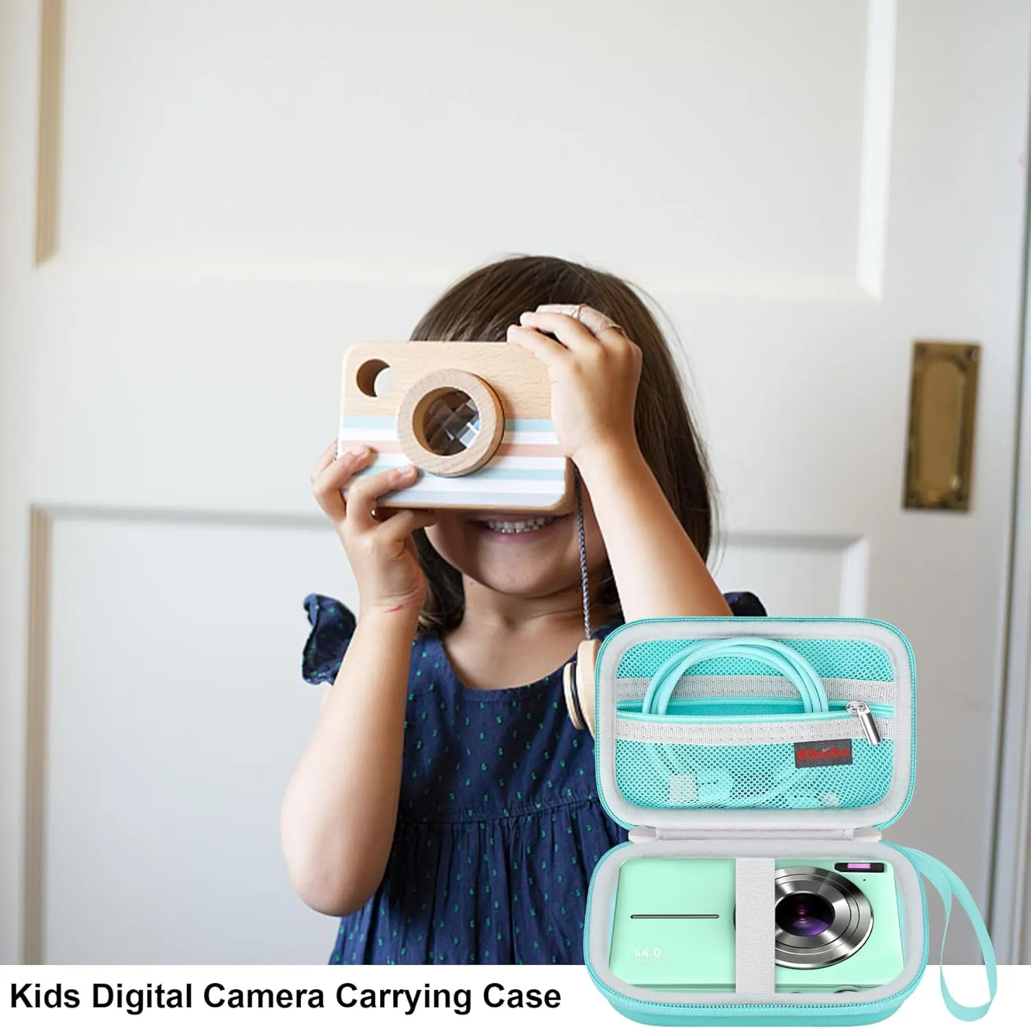 Elonbo Digital Camera Carrying Case for CAMKORY/for toberto/for AiTechny/for VAHOIALD/for IWEUKJLO FHD 1080P Camera, Boys Girls Kids Compact Small Camera Travel Storage Cover Protective Bag, Green