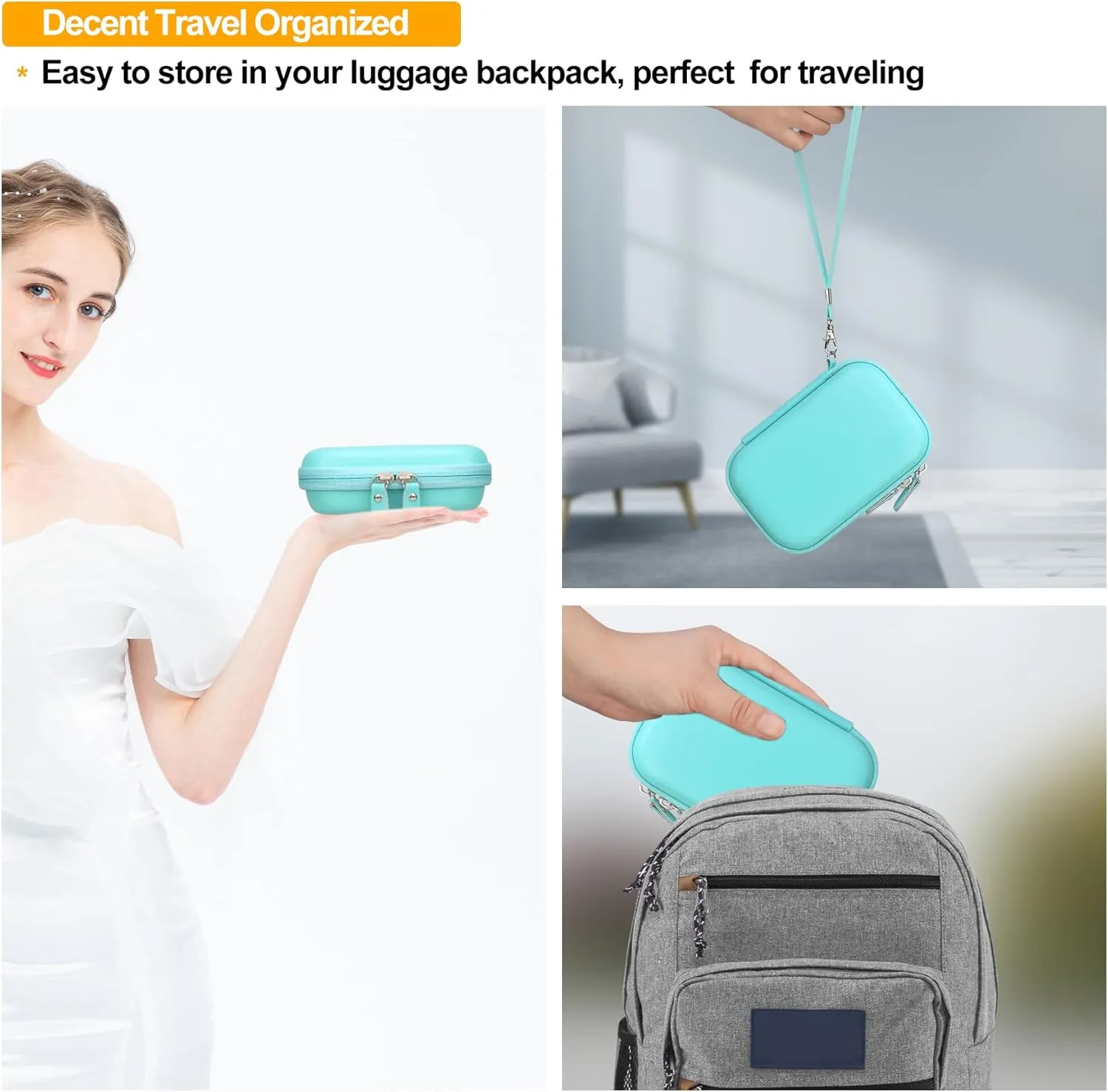 Elonbo Digital Camera Carrying Case for CAMKORY/for toberto/for AiTechny/for VAHOIALD/for IWEUKJLO FHD 1080P Camera, Boys Girls Kids Compact Small Camera Travel Storage Cover Protective Bag, Green