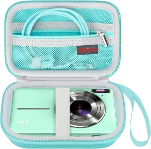 Elonbo Digital Camera Carrying Case for CAMKORY/for toberto/for AiTechny/for VAHOIALD/for IWEUKJLO FHD 1080P Camera, Boys Girls Kids Compact Small Camera Travel Storage Cover Protective Bag, Green