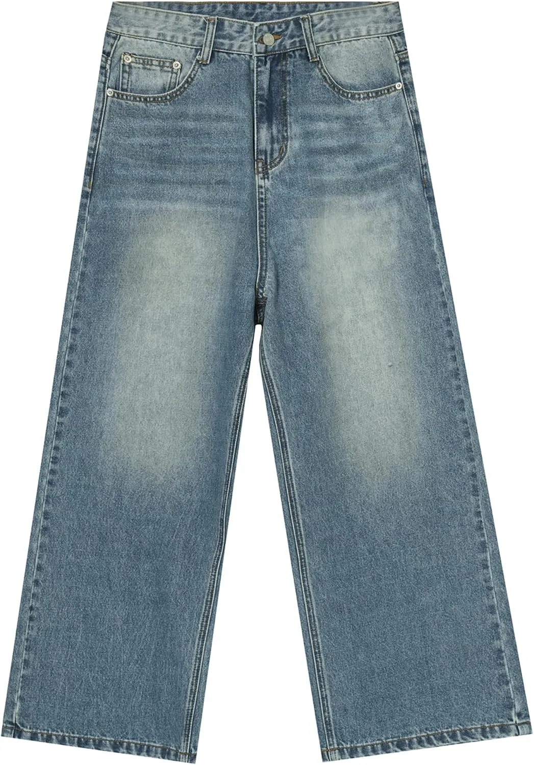 EMMIOL Mens Baggy Hip Hop Jeans Loose Fit Long Denim Pants Casual Trousers Streetwear