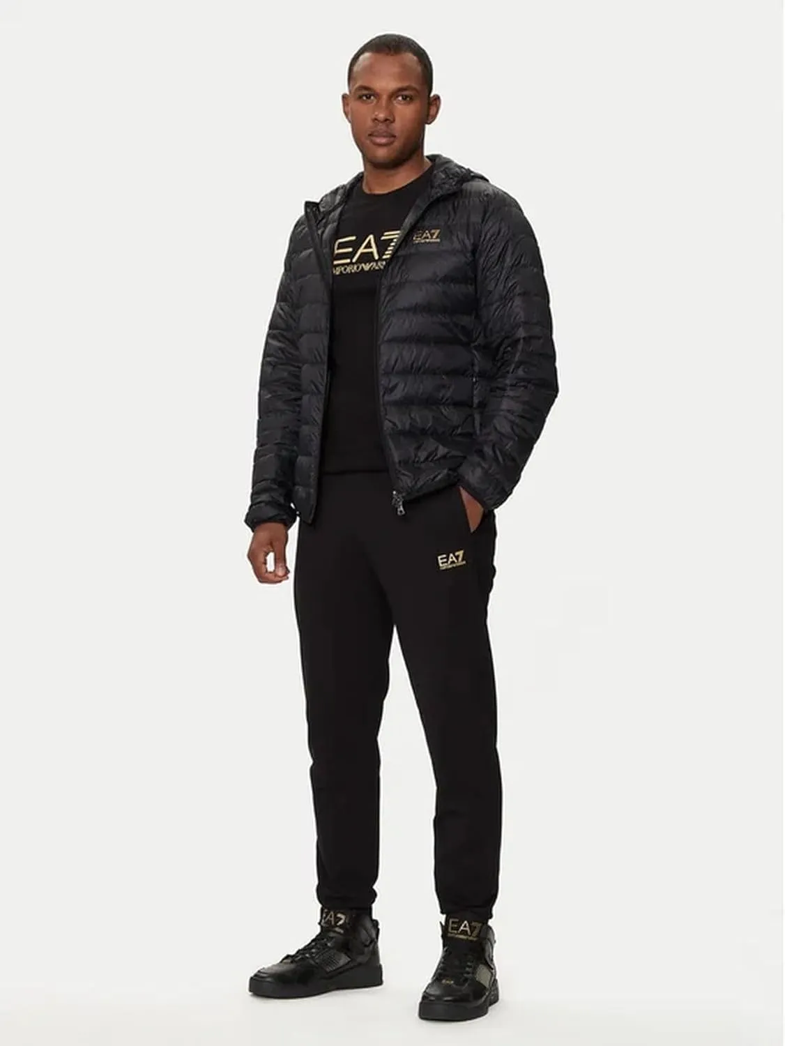 Emporio Armani EA7 Down Puffer Jacket Black/Gold