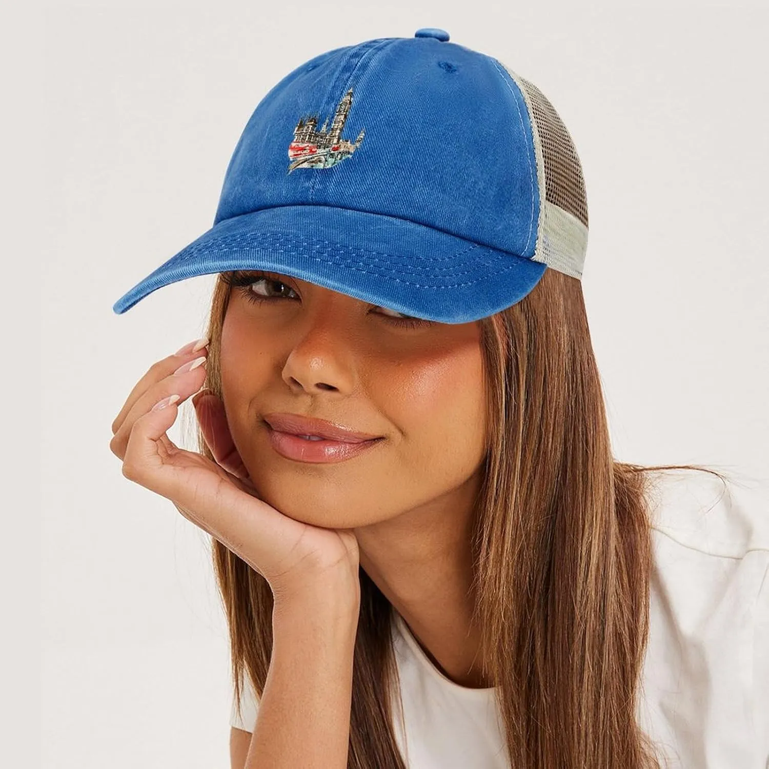 England London Souvenir Fashion Mesh Denim Baseball Cap Adjustable Cotton Sport Sun Visor Hat Headwear