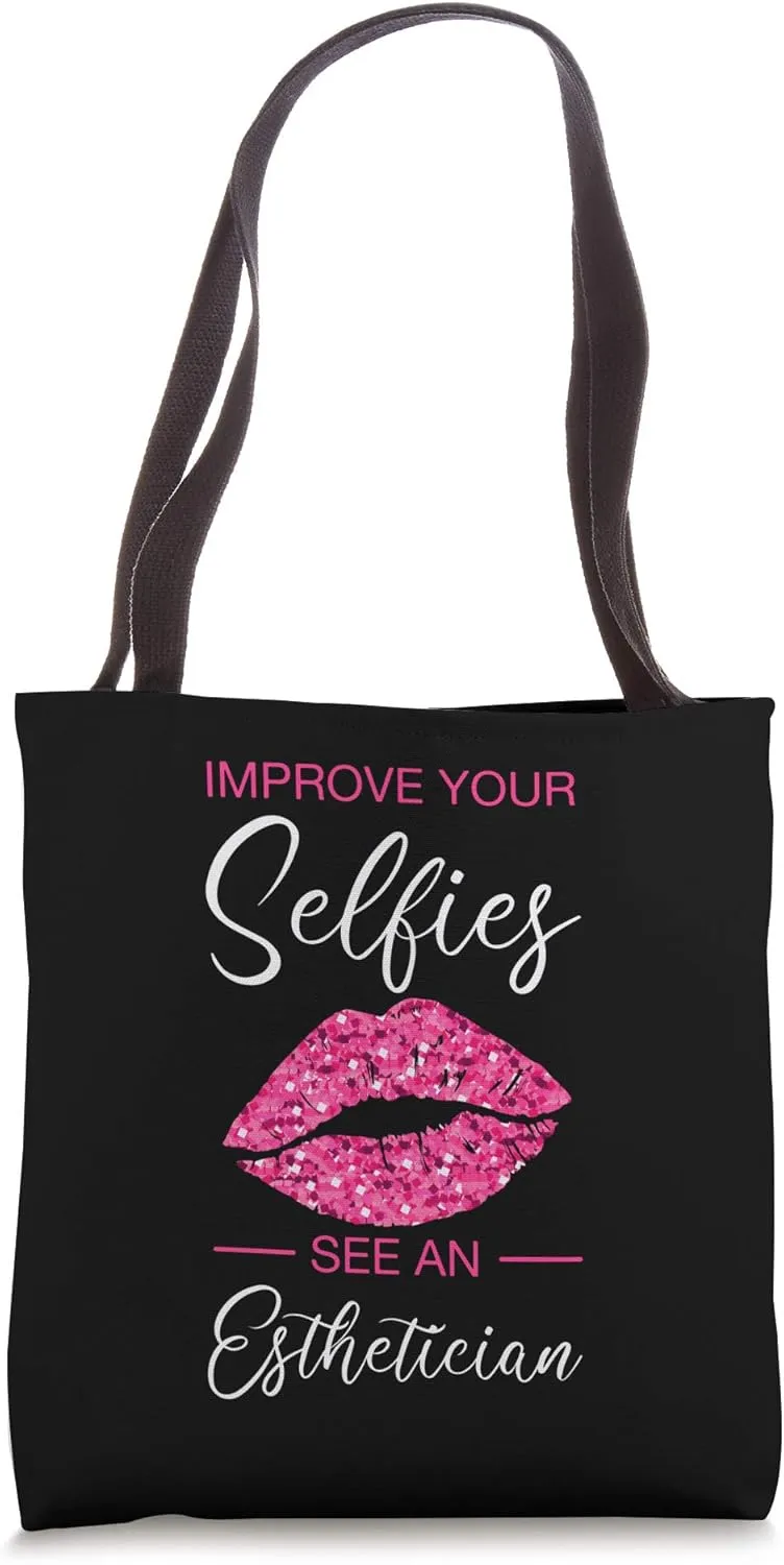 Esthetician Selfies Lips Cosmetology Beautician Esthetic Tote Bag