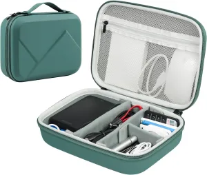 EVA Electronic Accessories Storage Case Large Shockproof Waterproof Storage Bag for Electronics Organizer Portable Cable Storage Bag for Travel or Work (Green, Single Layer)