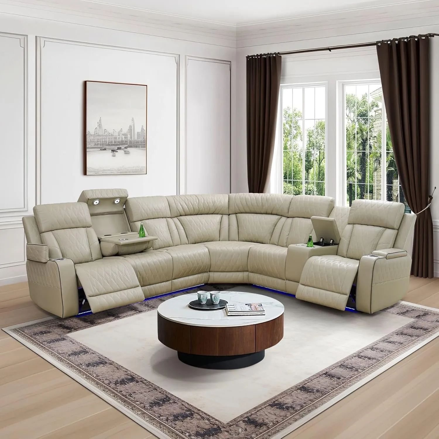 Everest Power Recliner Living Room Set with LED for Living Room, Dormitory, Guest House, Playroom, Airbnb,Apartment