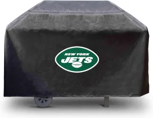 FANMATS 41163 NFL - New York Jets Rectangular Black Grill Cover - Fits 3 and 4 Burner Grills - 68in x 21in x 35in