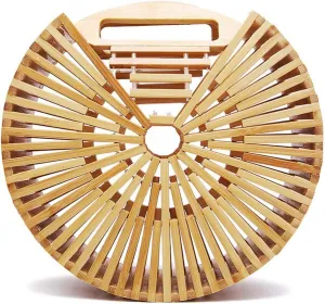 Fashion Bamboo Handbag Handmade Woven Beach bag for Womens