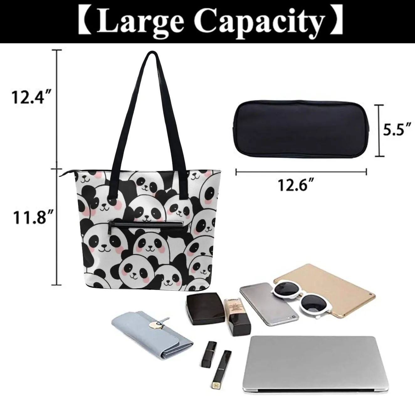 Fashion Coach Handbags for Women, Reusable Large Capacity Long Handle Tote Bag for Shopping, Work