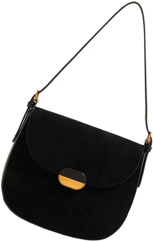 Fashionable Faux Suedes Leather Shoulder Bag for Women Small Trendy Crossbody Satchel Velvets Texture Handbag Purse