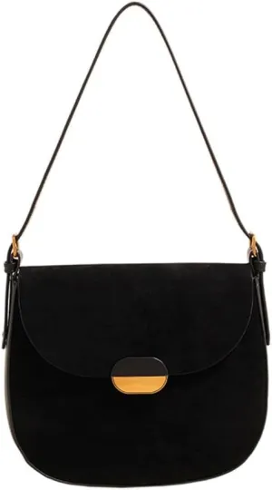 Fashionable Faux Suedes Leather Shoulder Bag for Women Small Trendy Crossbody Satchel Velvets Texture Handbag Purse