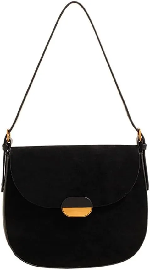 Fashionable Faux Suedes Leather Shoulder Bag for Women Small Trendy Crossbody Satchel Velvets Texture Handbag Purse