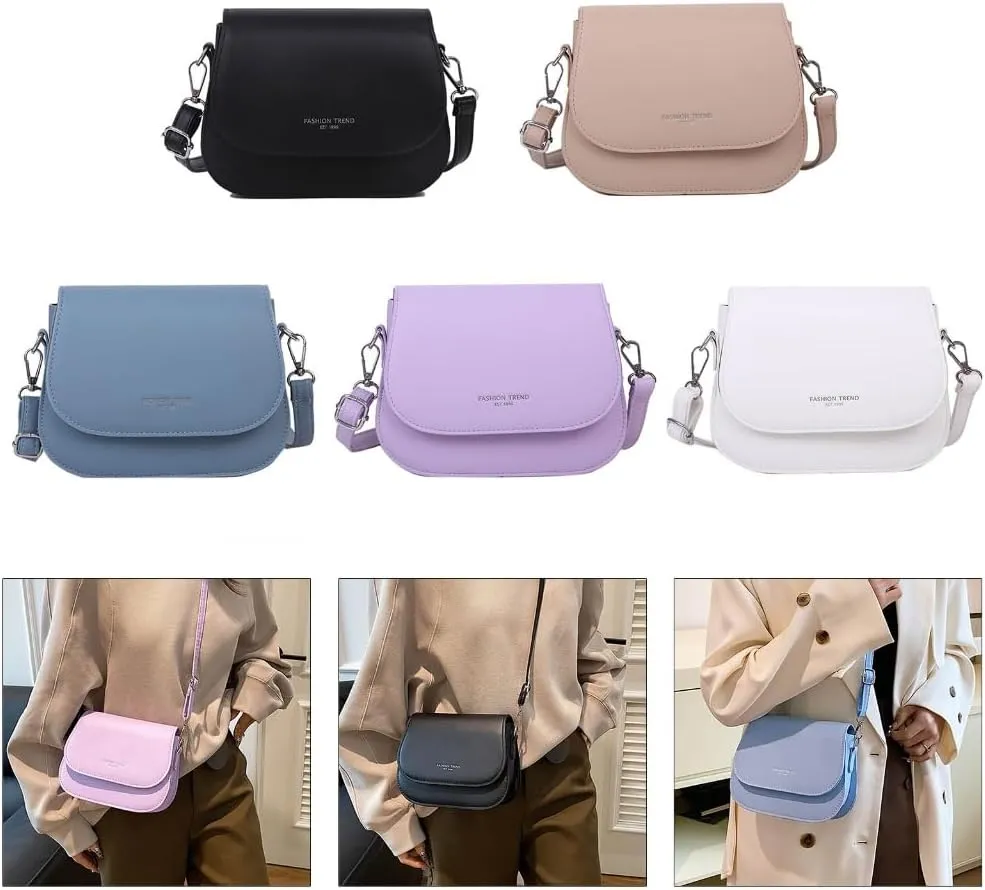 Fashionable Solid Color Shoulder Bag for Ladies PU Leather Crossbody Purse for Phone Cosmetic Storage Flap Covers Bag