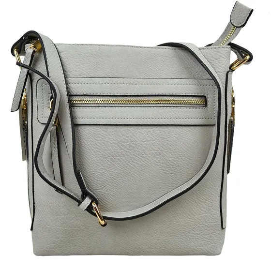 Faux Leather Adjustable Strap Crossbody Bag