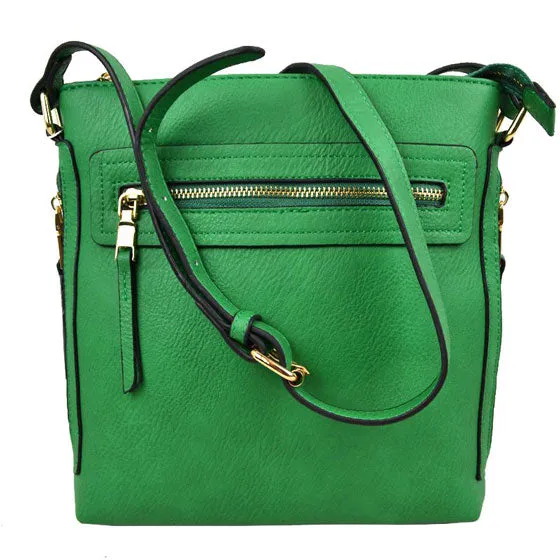 Faux Leather Adjustable Strap Crossbody Bag