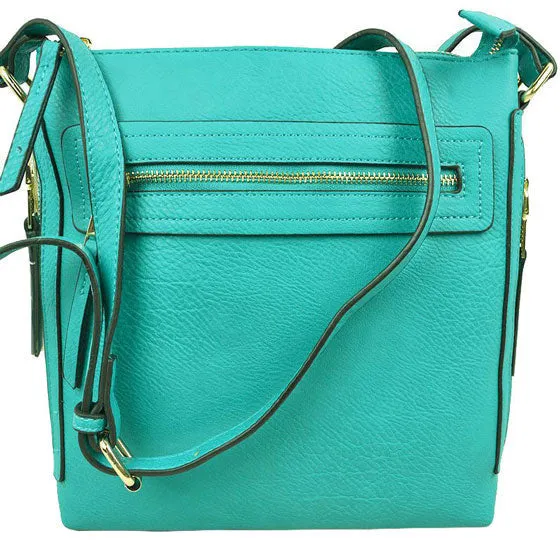 Faux Leather Adjustable Strap Crossbody Bag