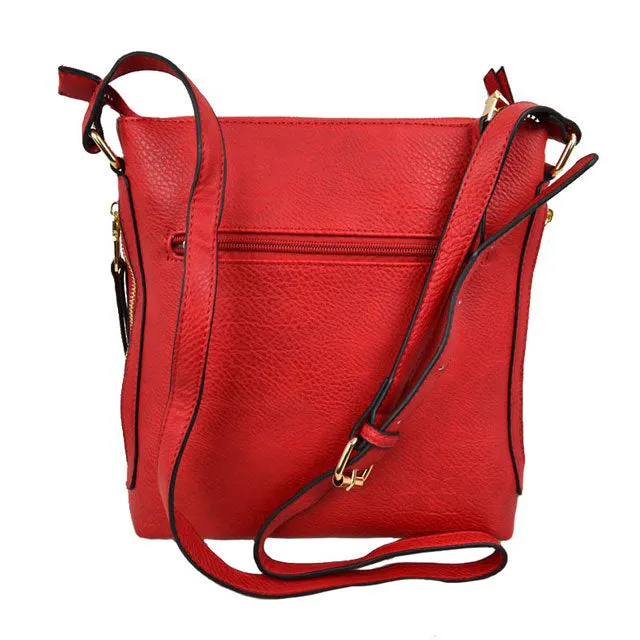 Faux Leather Adjustable Strap Crossbody Bag