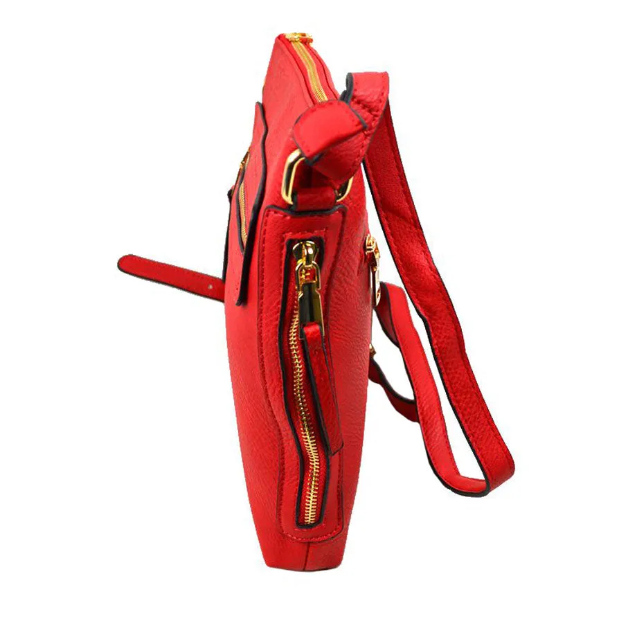 Faux Leather Adjustable Strap Crossbody Bag