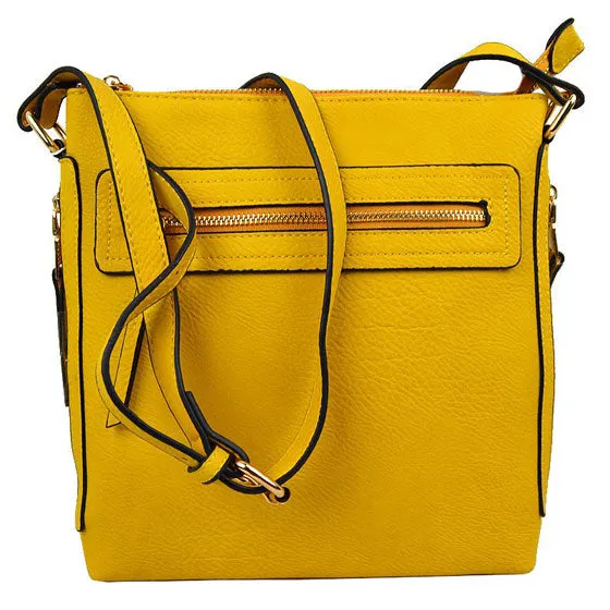 Faux Leather Adjustable Strap Crossbody Bag