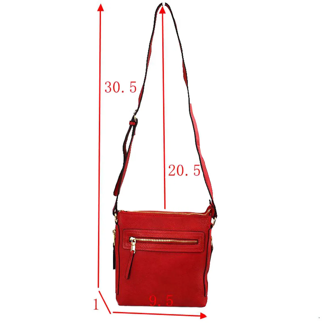 Faux Leather Adjustable Strap Crossbody Bag