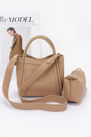 Faux Leather Crossbody Handle Bag