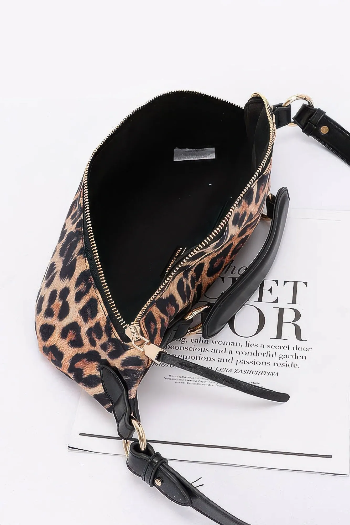 Faux Leather Leopard Crossbody Bag