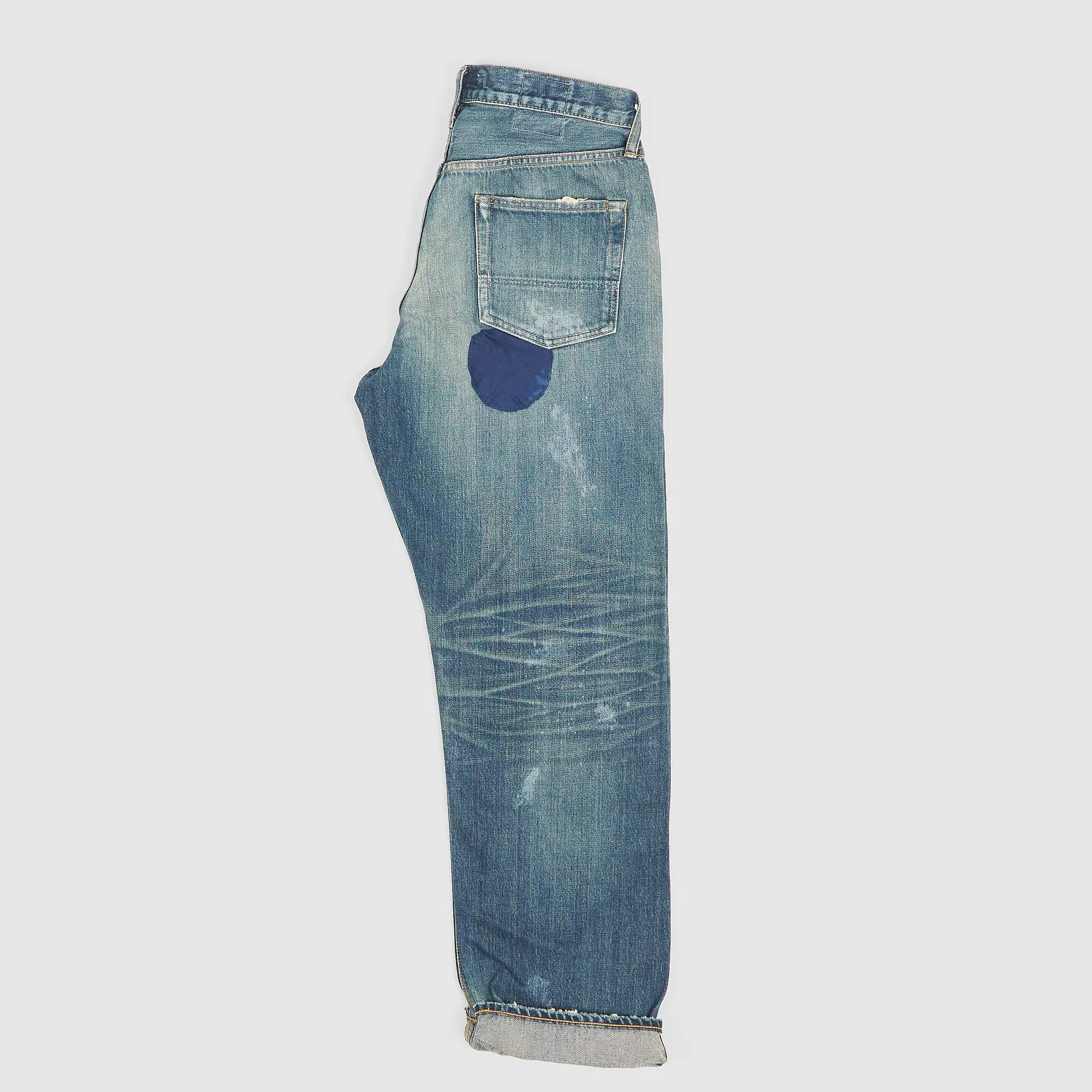 FDMTL Straight Regular Fitted Patchwork 5-Pocket Selvage Denim Jeans