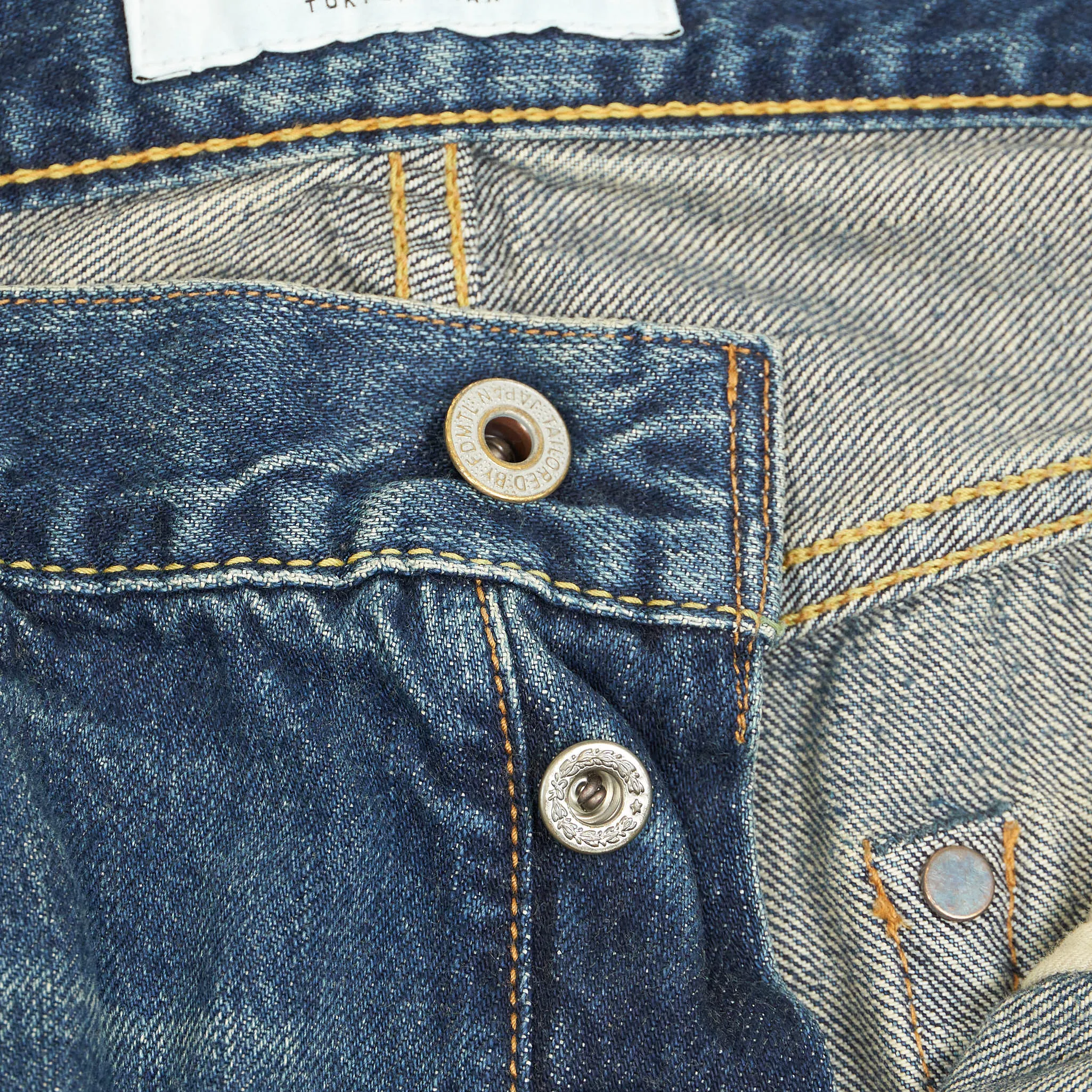 FDMTL Straight Regular Fitted Patchwork 5-Pocket Selvage Denim Jeans