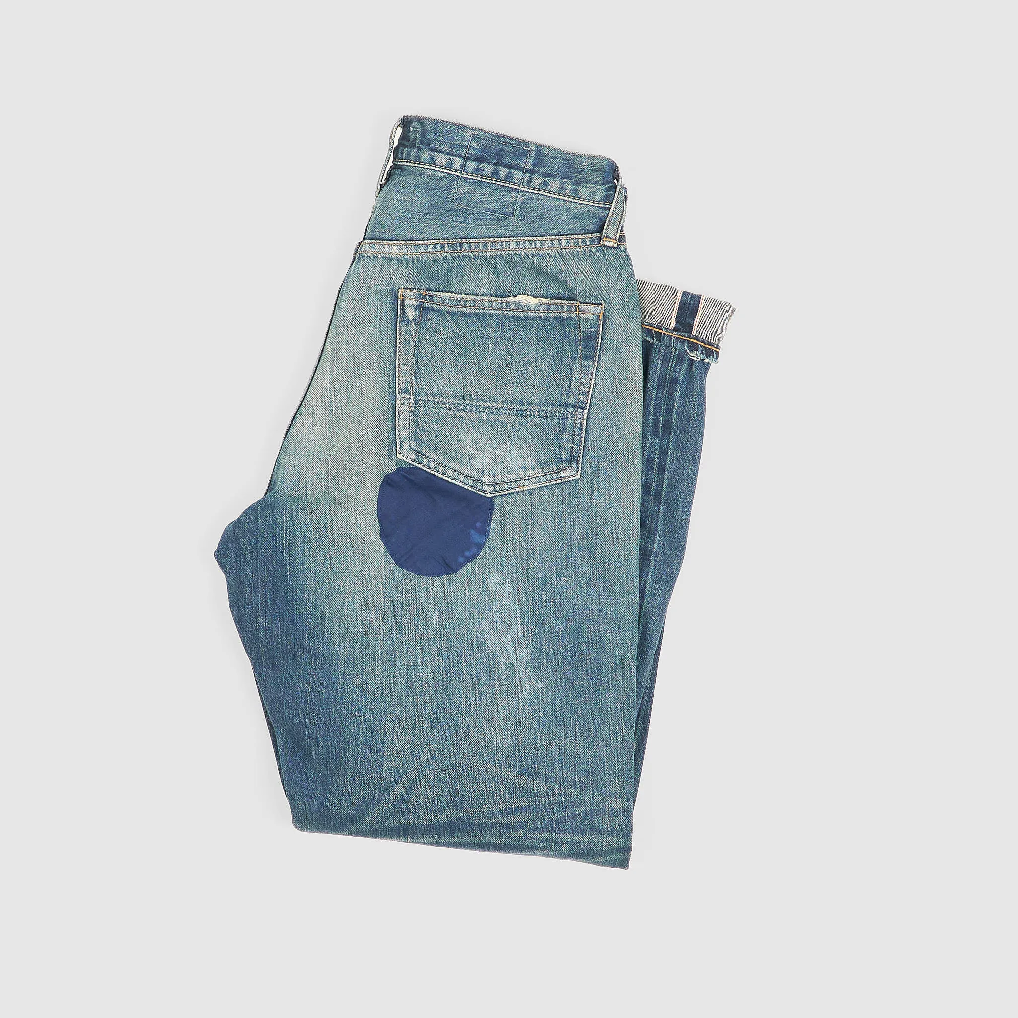 FDMTL Straight Regular Fitted Patchwork 5-Pocket Selvage Denim Jeans