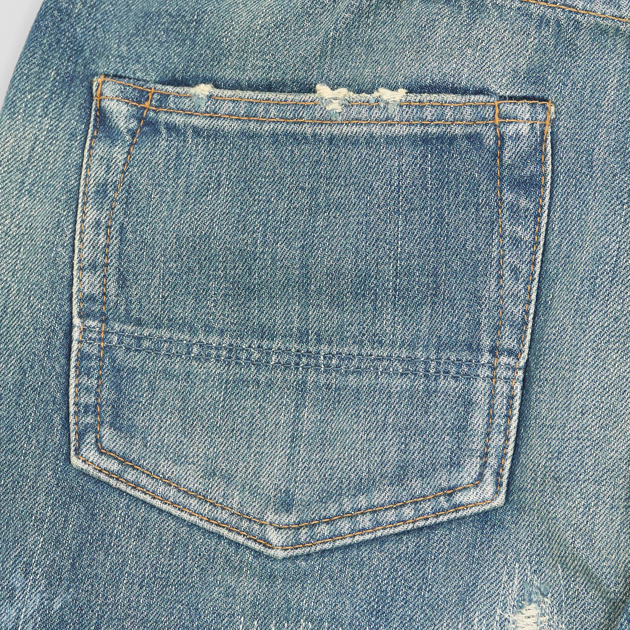 FDMTL Straight Regular Fitted Patchwork 5-Pocket Selvage Denim Jeans