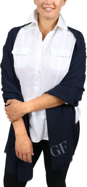 Ferre Gianfranco Navy Blue Pashmina Scarf for womens