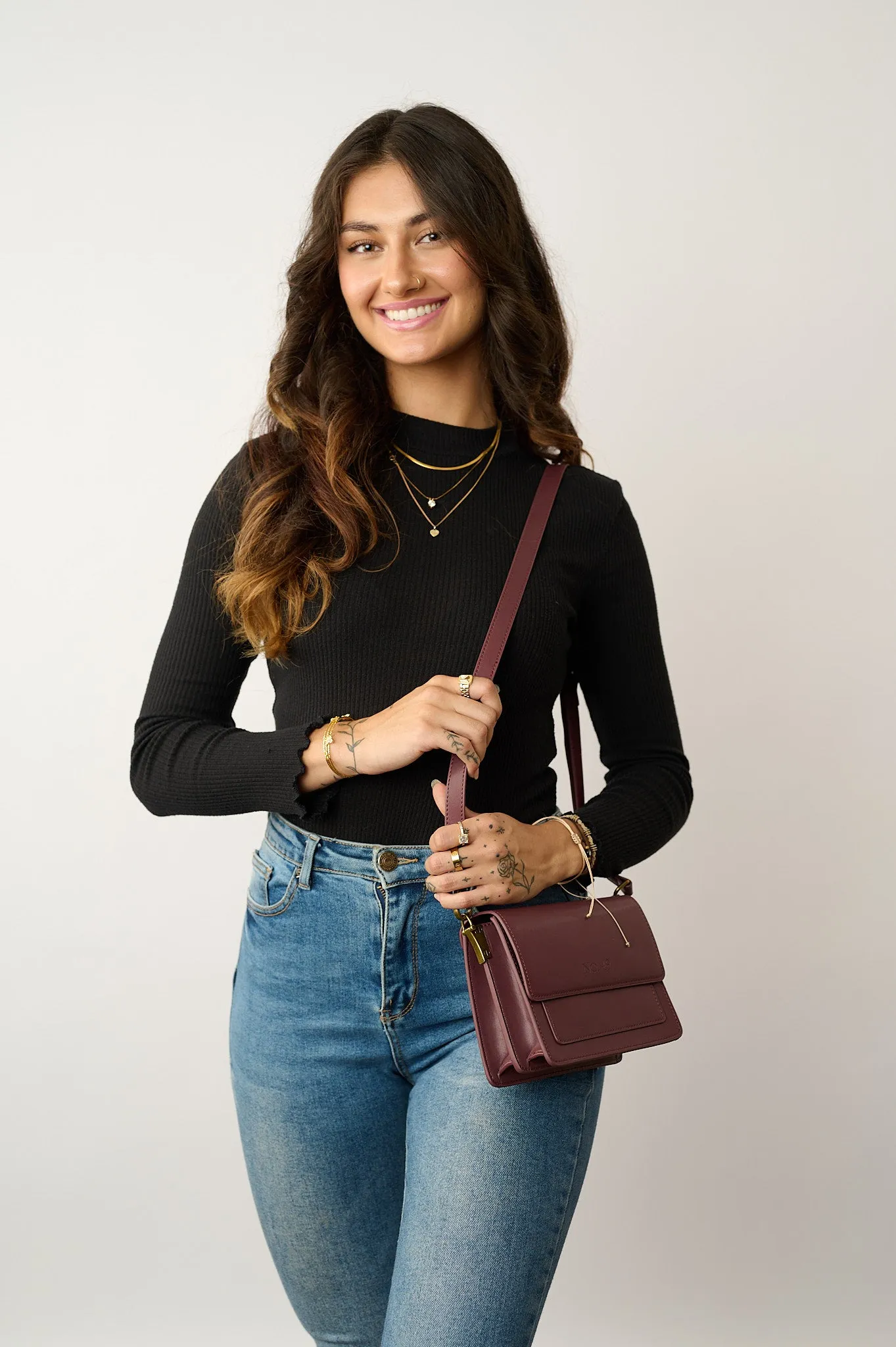 Fifi Burgundy Crossbody Bag