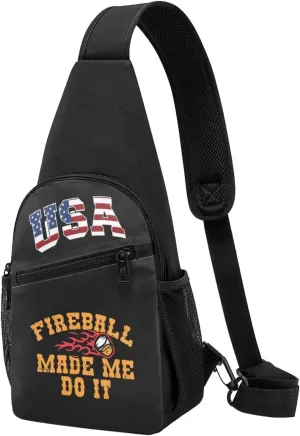 Fireball Made Me Do It,Casual one-shoulder crossbody chest bag, fashionable crossbody chest bag