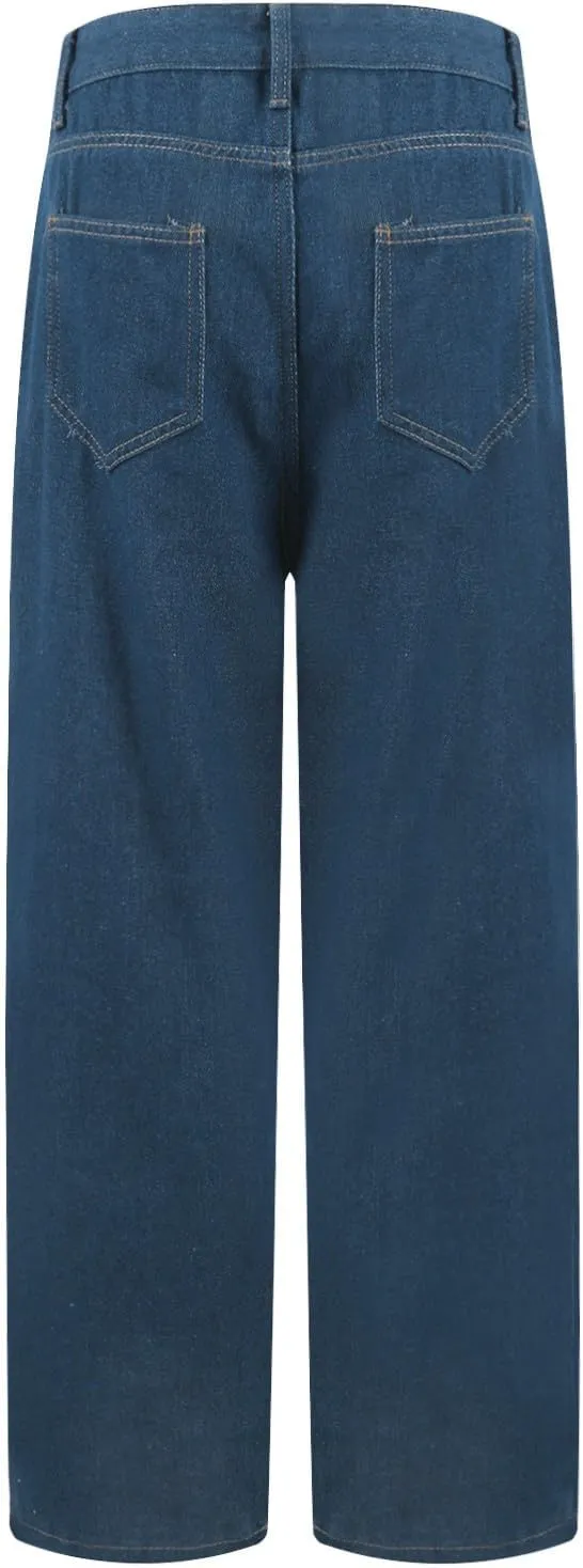 Flare Jeans for Women Wide Leg Baggy Pants Vintage Jeans High Waisted Sweatpant Straight Stretch Pant with Pockets