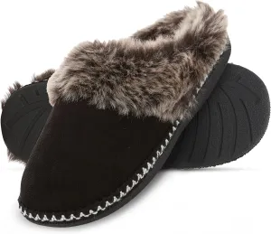 Floopi House Slippers for Women, Aztec Fur Lined Clog Womens Slippers Cozy Memory Foam with Indoor and Outdoor Anti Skid Sole