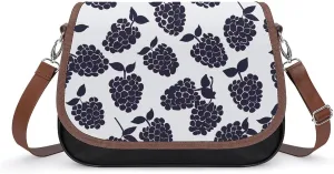 Flowers on White Background Crossbody Bags for Women Travel Shoulder Bag Small Leather Cross Body Handbags