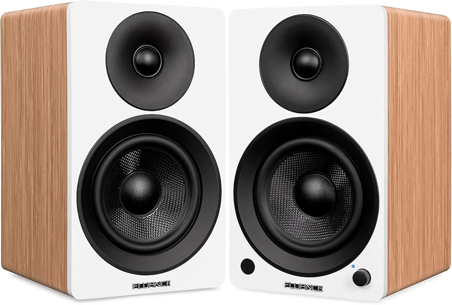 Fluance Ai41 Powered 2-Way 2.0 Stereo Bookshelf Speakers with 5" Drivers, 90W Amplifier for Turntable, TV, PC and Bluetooth 5 Wireless Music Streaming with RCA, Optical & Subwoofer Out (Lucky Bamboo)